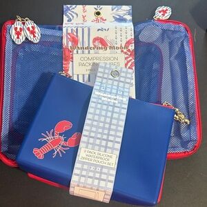 Wandering moon bundle of two packing cubes and silicone  zipper pouch set